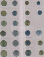 Vegyes afrikai fémpénz gyűjtemény 34db berakólapon, közte szváziföldi, burundi, kenyai, eritrai pénz...