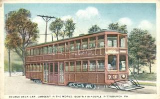 Double deck car, largest in the world, seats 110 people, Pittsburgh (EK)