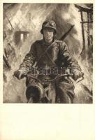 Motorkerékpáros Keleten; Kradmeldefahrer im Osten / WWII military propaganda s: Otto Engelhardt-Kyffhäuser