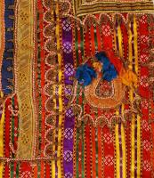 Régi török selyem mellény, 46x56 cm