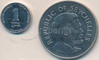 Seychelle-szigetek 1976. 10R "Függetlenség" tokban + Izrael 1994. 1NS T:2 Seychelle Islands 1976. 10 Rupee "Independence" in case + Israel 1994. 1 New Sheqel C:XF