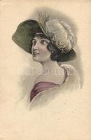 Lady with hat, Willem Stuvé advertisement on the backside s: Student, Hölgy kalapban, Willem Stuvé reklám a hátoldalon  s: Student