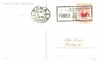 Ankunft in Rom Bahnhof Ostia / Rudolf Hess, Ciano, Goebbels, Adolf Hitler, Victor Emmanuel, von Ribb...