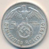 Német 3. Birodalom 1936A 5M Ag "Hindenburg" tanúsítvánnyal! T:2- German Third Reich 1936A 5 Mark Ag "Hindenburg" with certificate C:VF  Krause KM# 94