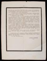 1914 Csáky Károly Emmánuel (1852-1919) váci püspök körlevele Ferenc József magyar király halálhíréve...