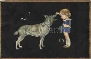 Kislány kutyával, Little girl with dog
