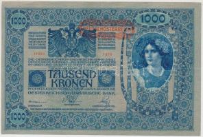 1902. 1000K "Deutschösterreich" felülbélyegzéssel, mindkét oldal német (3x) T:III
