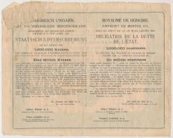 Budapest 1925. "Magyar Királyság 5%-kal kamatozó Járadékkölcsön Államadóssági Kötvény" 1.0...