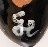 Gorka Lívia Iparművészeti Vállalatos tálka, mázas kerámia, jelzett, hibátlan, m:17×10 cm