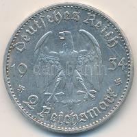 Német 3. Birodalom 1934A 2M Ag "Náci hatalom 1. évfordulója 1933. márc. 21. - Garnisonkirch" T:3 karc German Third Reich 1934A 2 Marks Ag "1st Anniversary of Nazi rule March 21, 1933 - Garnisonkirche" C:F scratched Krause KM# 81