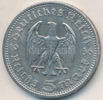 Német 3. Birodalom 1936A 5M Ag "Hindenburg" T:2-,2 German Third Reich 1936A 5 Mark Ag "Hindenburg" C:VF,XF  Krause KM# 86