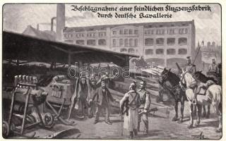 Beschlagnahme einer feindlichen Flugzeugfabrik durch deutsche Kavallerie; Deutsche Luftflotte-Verein, Német légierő