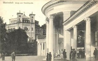 Marianske Lazne, Marienbad; Kirche und Rudolphsquelle / church, source, Nr. 1028.