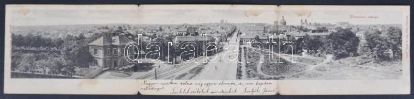 Debrecen, villamos, kiadja Telegdi K. Lajos, 3 tile panoramacard (fl)