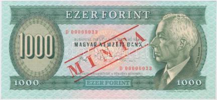 1983. 1000Ft "MINTA" felülnyomással és perforációval "D 00000033" sorszámmal T:I Adamo F45.2