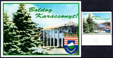 Budaörsi Karácsony képeslap + levélzáró bélyeg