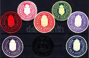 Kereskedelemügyi M.KIR. Minister 7 db levélzáró + 1 fekete színű