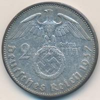 Német 3. Birodalom 1937A 2M Ag "Hindenburg" T:2- German Third Reich 1937A 2 Marks Ag "Hindenburg" C:VF