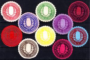 Magyar Királyi Igazságügy Miniszter 10 db levélzáró