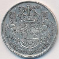 Kanada 1943. 50c Ag "VI. György" T:2- repedés Canada 1943. 50 cents Ag "George VI" C:VF cracked Krause KM# 36