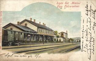 Liptószentmiklós, Vass pályaudvar, vasútállomás / railway station (b)