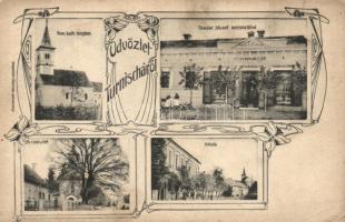 Bántornya, Turnischa; Tivadar József kereskedése, iskola, utca / shop, school, street Art Nouveau (EB)