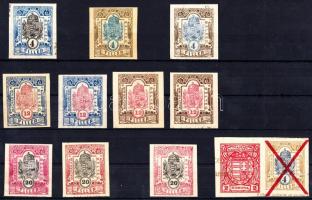 1903-1919 Marhalevél kivágások 11 db közte horvát nyelvű