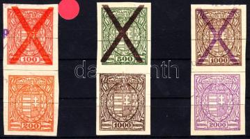 1924 Marhalevél kivágások 3 pár, 100K piros (Floderer!)
