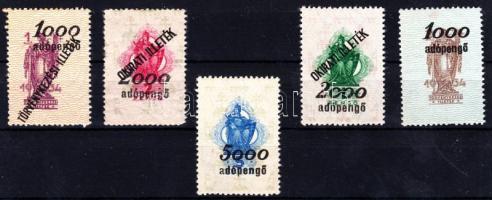 5 db klf Adópengő felülnyomott bélyegek