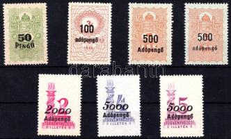 8 db klf Adópengő felülnyomott bélyegek