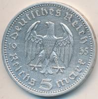 Német 3. Birodalom 1935A 5M Ag "Garnisonkirche" T:2-
German Third Reich 1935A 5 Marks Ag &...