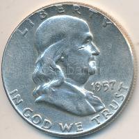 Amerikai Egyesült Államok 1957D 1/2$ Ag "Franklin" T:2- USA 1957D Half Dollar Ag "Franklin" C:VF Krause KM# 199