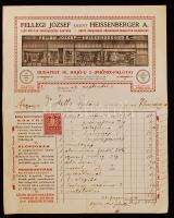 1937 Fellegi József Első Magyar Konyhaszerek Raktára fejléces számla