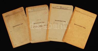 1935-1942 4 db érdekes katonai igazolvány, különféle bejegyzésekkel.