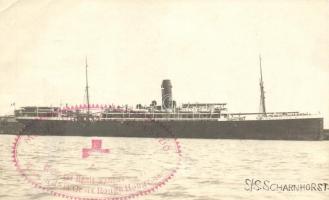 SS Scharnhorst 'Magyar Vöröskereszt Misszió' Young photo, Shanghai / K.u.K. navy, battleship in China, photo (EK)