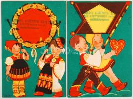 1946 Bp., Pestvármegye Újjáépítési Kiállításának emléklapja emlékbélyegzéssel, 10 filléres bélyeggel, 2 db