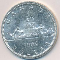 Kanada 1966. 1$ Ag "II. Erzsébet" T:2 Canada 1966. 1 Dollar Ag "Elizabeth II" C:XF