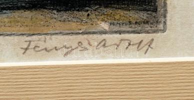 Fényes Adolf-Zádor Isván: Mesetáj. Színezett rézkarc, papír, jelzett, paszpartuban, 19×25 cm