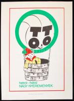 1987 Totó szerencsejáték A4-es formátumú plakátja, hátoldalán "A Honvéd szurkolók tízparancsolata", jelzés nélkül.