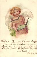 Angel, pearl decoration, litho