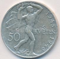 Csehszlovákia 1948. 50K Ag "Prágai felkelés" T:2- Czechoslovakia 1948. 50 Korun Ag "Prague uprising" C:VF Krause KM#25