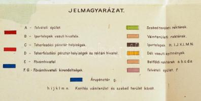 cca 1910 A Fiumei kikötő és pályaudvar helyzetrajza. Készítője ismeretlen. / 1910 Map of the Port an...