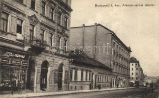 Budapest I. Alkotás utca, Úri és női divat, Moritz üzlete, cukrászda (EK)