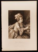 1864 Die Gräfin, acélmetszet, Friedrich Pecth (1814-1903) rajza alapján metszette J. L. Raab. A Goethe-Galerie c. kiadvány (Lipcse, 1864, Druck und Verlag von F. A. Brockhaus) illusztrációja, 16×12,5 cm / Steel etching by J. L. Raab, after the drawing of Friedrich Pecht (1814-1903), made as an illustration for the Goethe-Galerie (Leipzig, 1864, Druck und Verlag von F. A. Brockhaus).