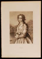 1864 Ottilie, acélmetszet, Friedrich Pecth (1814-1903) rajza alapján metszette C. Geyer. A Goethe-Galerie c. kiadvány (Lipcse, 1864, Druck und Verlag von F. A. Brockhaus) illusztrációja, 16×11,5 cm / Steel etching by C. Geyer, after the drawing of Friedrich Pecht (1814-1903), made as an illustration for the Goethe-Galerie (Leipzig, 1864, Druck und Verlag von F. A. Brockhaus).