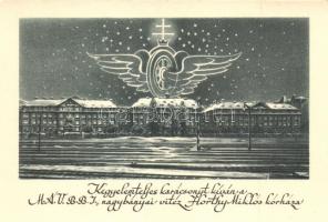 Budapest VI. A MÁV nagybányai vitéz Horthy Miklós Kórháza, Podmaniczky utca; karácsonyi üdvözlet (non PC)