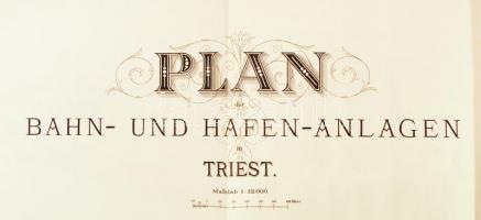 cca 1900 Trieszt kikötői és vasúti térképe / cca 1900 Map of the shipyard and railway connections of...