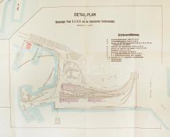 cca 1900 Trieszt kikötői és vasúti térképe / cca 1900 Map of the shipyard and railway connections of...