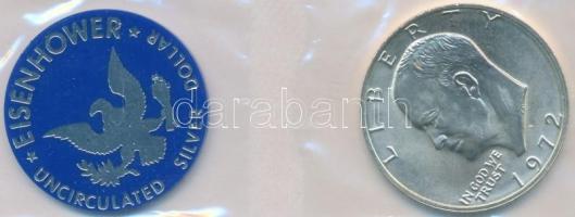 Amerikai Egyesült Államok 1972S 1$ Ag "Eisenhower" + zseton laminálva (24.59g/0.400) T:BU
...
