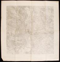 cca 1910 Budapest és környéke katonai térkép 60x60 cm